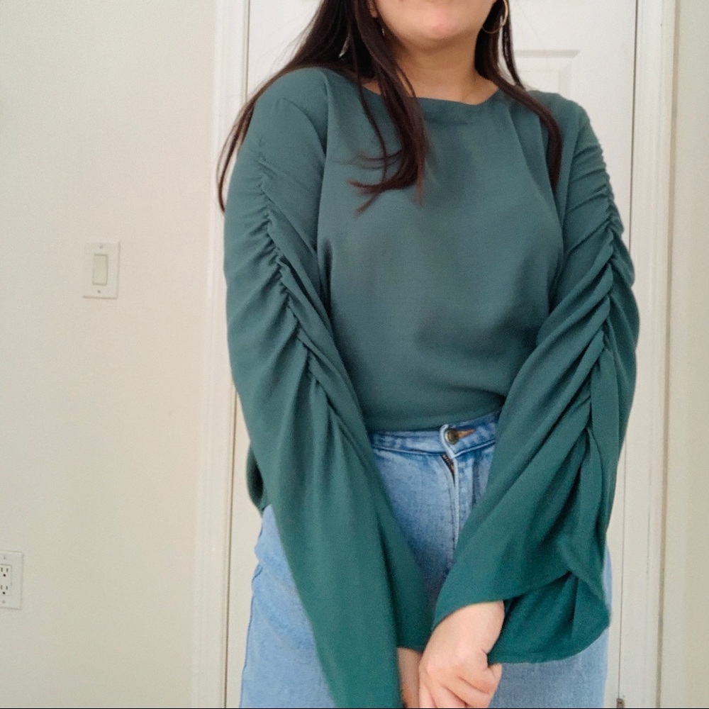 Prologue Green Scrunched Long Sleeve Size XL